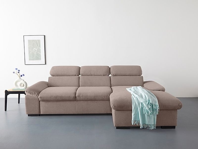 COTTA Ecksofa »Lola L-Form mit Kopfteilfunktion & Hocker«, (Set, mit Hocker günstig online kaufen