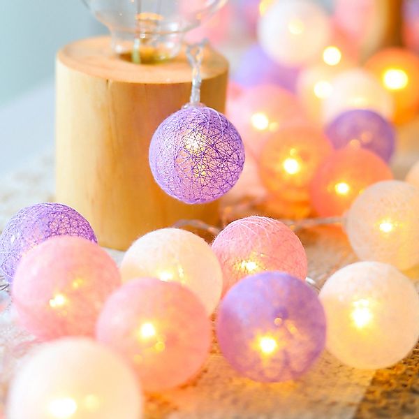 MUPOO LED-Lichterkette Wattebällchen Lichterkette Batteriebetrieben Festdek günstig online kaufen
