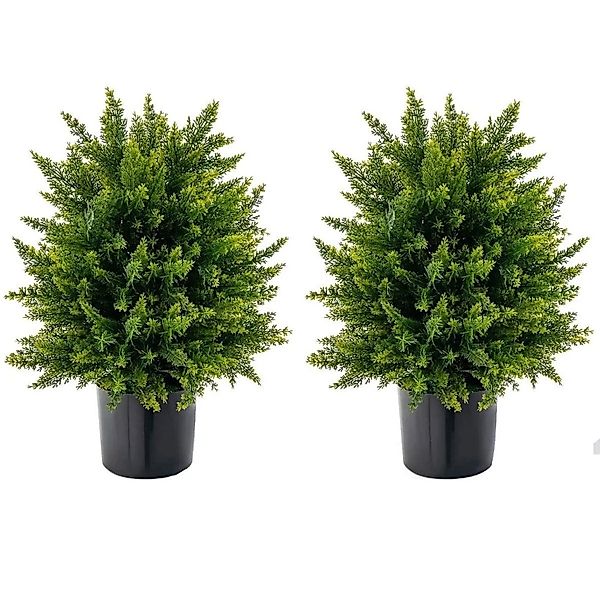 Costway 2er Set Kunstpflanze für Haus Büro Grün 55cm günstig online kaufen