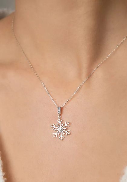 Einzelstück Charm-Kette Snow Crystal Halskette mit günstig online kaufen