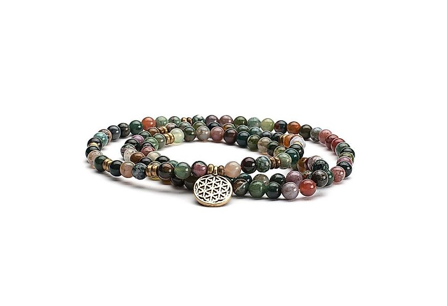 bodhi Perlenarmband Mala Armband mit mehrfarbigem Achat, Modeschmuck günstig online kaufen