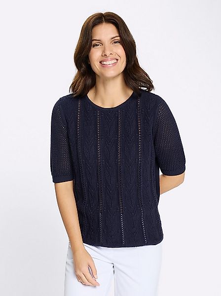 Sieh an! Strickpullover Ajour-Pullover Kurzarm günstig online kaufen