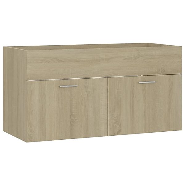 vidaXL Badezimmer-Set Waschbeckenunterschrank Sonoma-Eiche 90x38,5x46cm Hol günstig online kaufen