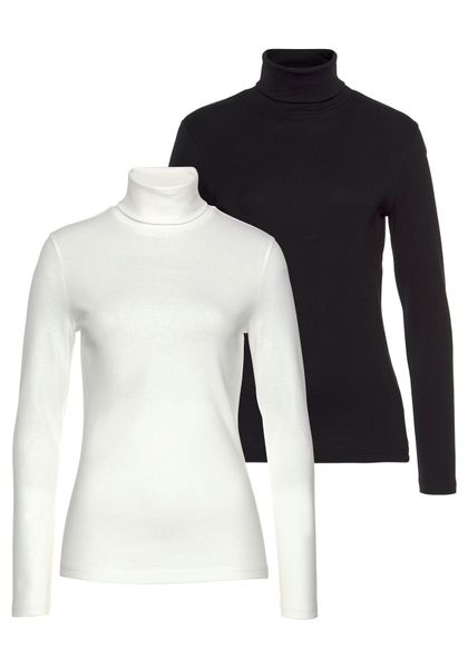 Flashlights Rollkragenshirt (2er-Pack) Langarm, sehr figurbetont, günstig online kaufen