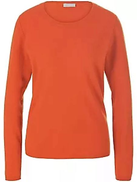 Rundhals-Pullover aus Schurwolle und Kaschmir include orange günstig online kaufen