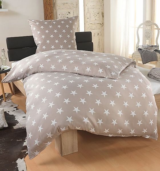 Dreamhome Bettwäsche 135x200 + 80x80 cm atmungsaktiver Bettbezug, Sterne, F günstig online kaufen