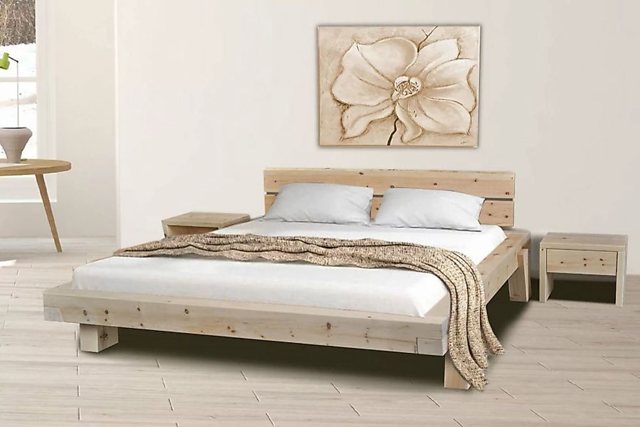 Casamia Massivholzbett Zirbenholzbett Balkenbett Bett Mia 1 90/100/120/140/ günstig online kaufen