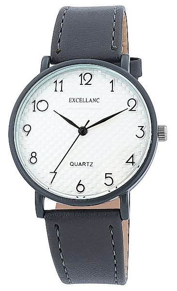 EXCELLANC Quarzuhr 1900304 mit Lederimitationsband, 3 ATM, Mineralglas günstig online kaufen