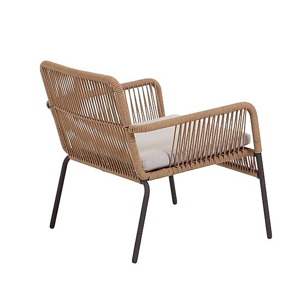 Natur24 2er Set Sessel Samanta Beige Seil und Stahl 70x73x73cm Gartenstuhl günstig online kaufen