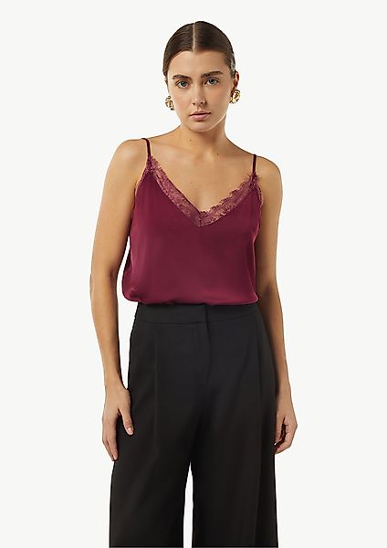 Comma Blusentop Satin-Top mit Spitze und günstig online kaufen