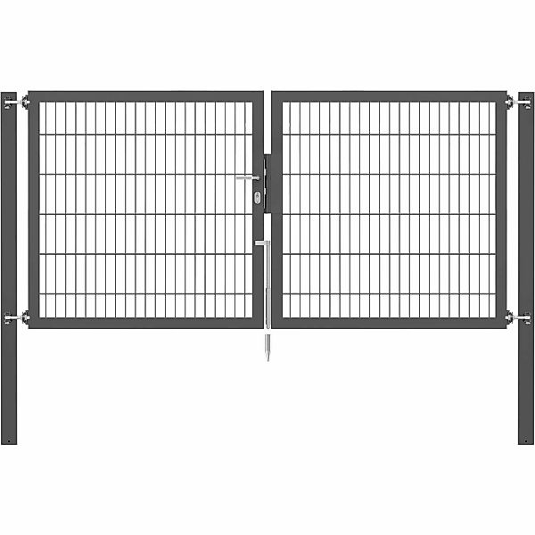 Doppeltor Flexo Plus 250 cm x 120 cm Pfosten 80 cm x 80 cm Anthrazit günstig online kaufen