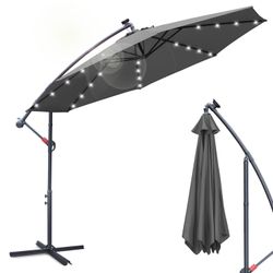 Clanmacy Sonnenschirm Sonnenschirm Ampelschirm,UV-Schutz,Eisen mit Ständer, günstig online kaufen