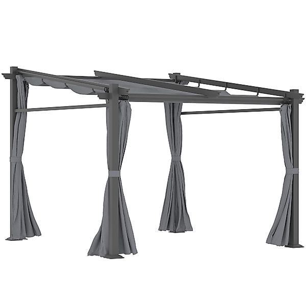 Outsunny Pergola inklusive Befestigungsmaterial, ausziehbares Dach, (Pavill günstig online kaufen