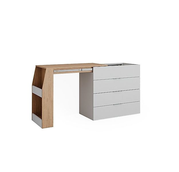 Vicco Schreibtisch Iva, Weiß, 95.5 x 80 cm ausklappbar, 4 Schubladen (1-St) günstig online kaufen