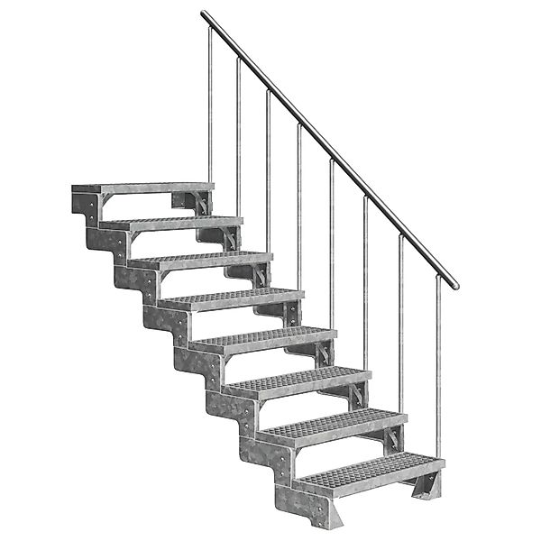 Dolle Außentreppe Gardentop 8 Gitterroststufen 80 cm + Alu-Geländer günstig online kaufen