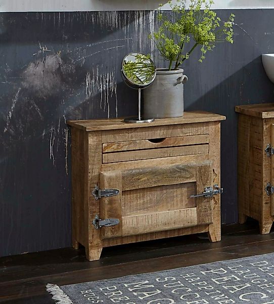 SIT Badkommode "Frigo", Mangoholz im Antik-Look mit Kühlschrankgriffen, Bre günstig online kaufen