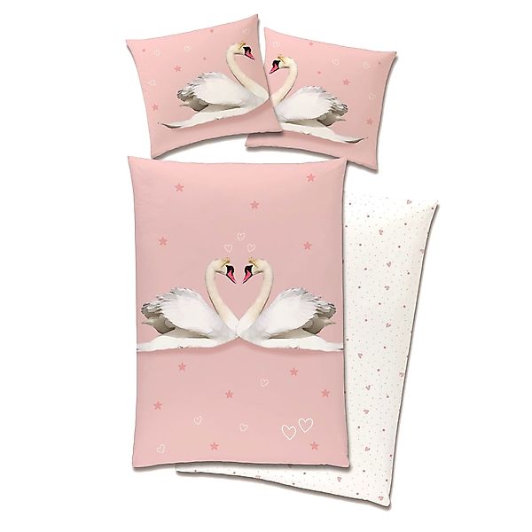 Familando Partnerbettwäsche "Liebes Schwan" für Mädchen günstig online kaufen