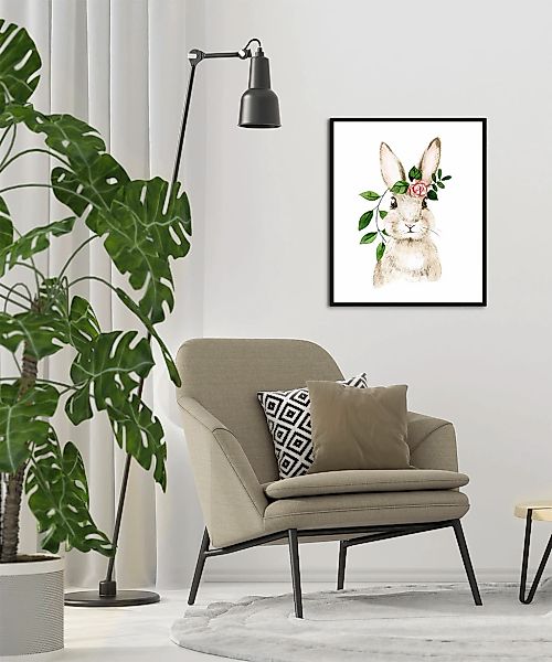 queence Bild "Akatosch", Hase-Hasen-Haustiere-Kunst-Ostern-Blumen, (1 St.), günstig online kaufen