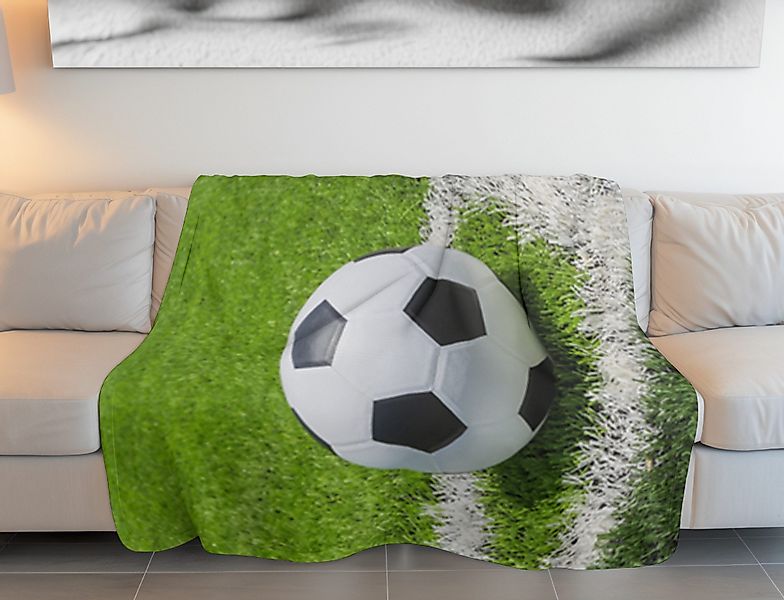 Wohndecke Fußball Fleece-Decke 100x150 cm Kuscheldecke günstig online kaufen