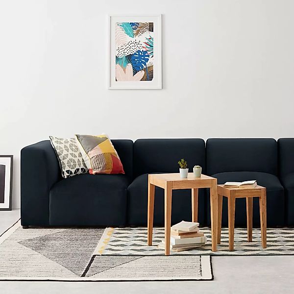 Juno modulares 4-Sitzer Sofa, Samt in Abendblau - MADE.com günstig online kaufen