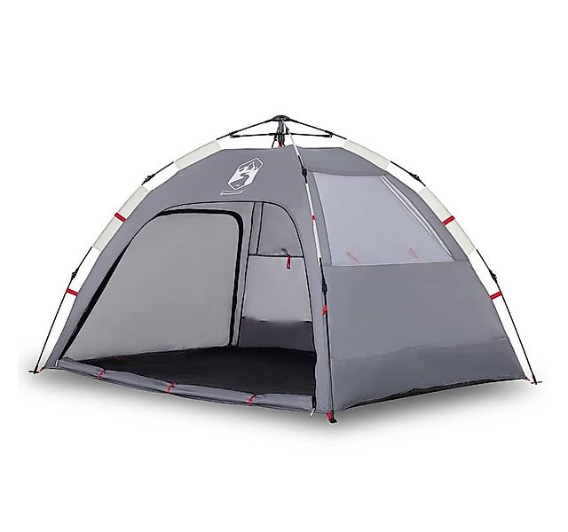 vidaXL Strandmuschel Strandzelt 2 Personen Grau Quick Release Wasserdicht, günstig online kaufen