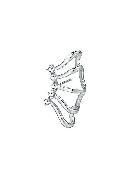 Hey Happiness Single-Ohrstecker Flügel Zirkonia Halbkreis, 18K vergoldet, 9 günstig online kaufen