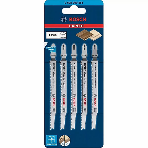 Bosch Expert Stichsägeblätter für Holz T308B 5 Stück günstig online kaufen