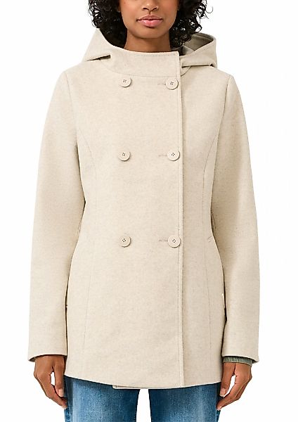 QS Kapuzenfleecejacke mit Kapuze mit doppelter Knopfleiste günstig online kaufen