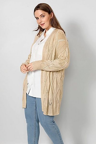 Sara Lindholm Strickjacke Strickjacke oversized offene Form Strukturstrick günstig online kaufen