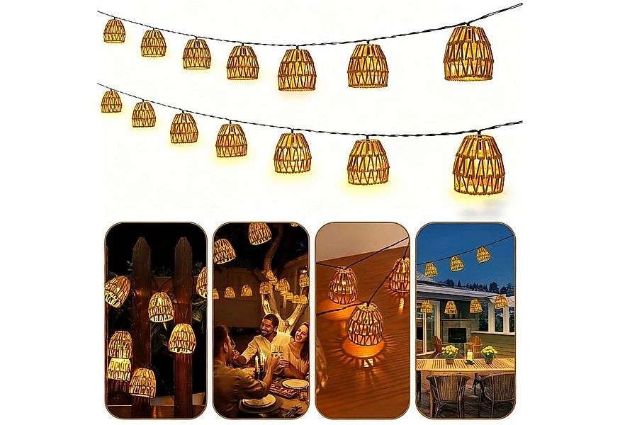 VIVIHEYDAY LED-Lichterkette Lampion Lichterkette Batteriebetrieben, 15 Lamp günstig online kaufen