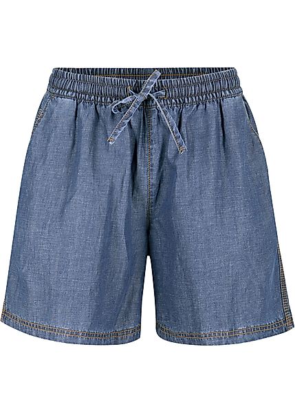 Leichte Denim Shorts mit Leinen und Bequembund, extra weit günstig online kaufen