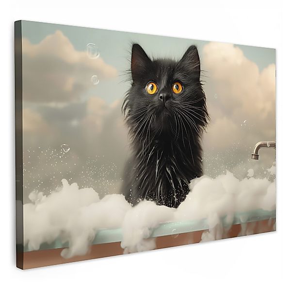 OneMillionCanvasses® Leinwandbild Katze - Bad - günstig online kaufen
