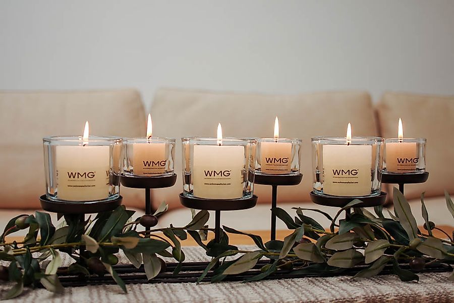 Windlicht Lincoln Rechteckig 50 cm mit 6 Gläsern günstig online kaufen