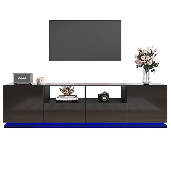 MODFU TV-Schrank Lowboard (1-St) mit Glastischplatte günstig online kaufen