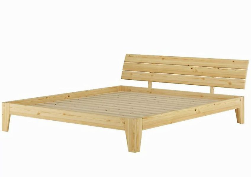 ERST-HOLZ Bett Ehebett 180x200 Kiefer natur mit 2 Rollrosten, Kieferfarblos günstig online kaufen