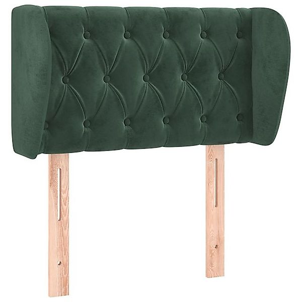 vidaXL Bett, Kopfteil mit Ohren Dunkelgrün 83x23x78/88 cm Samt günstig online kaufen
