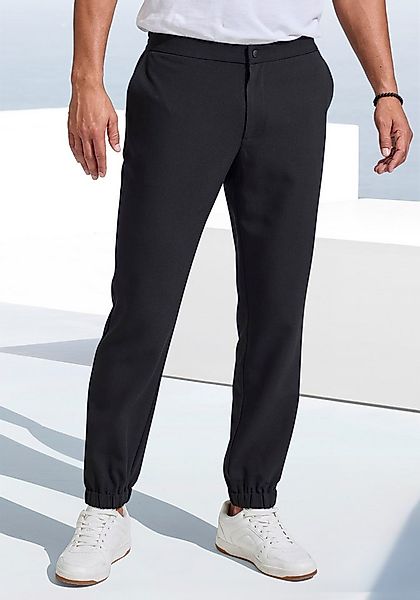 John Devin Stoffhose mit elastischen Bündchen, aus leicht dehnbarer Webqual günstig online kaufen