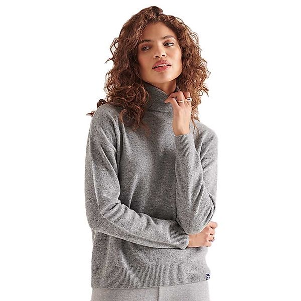 Superdry Lambswool Rollkragen Sweater XS Cloud Grey Twist günstig online kaufen
