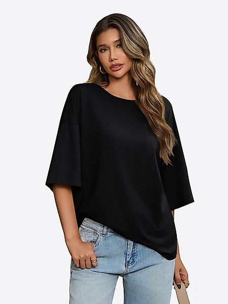 Imily Bela T-Shirt Damen Lässige Oberteile mit Rundhalsausschnitt (Packung, günstig online kaufen