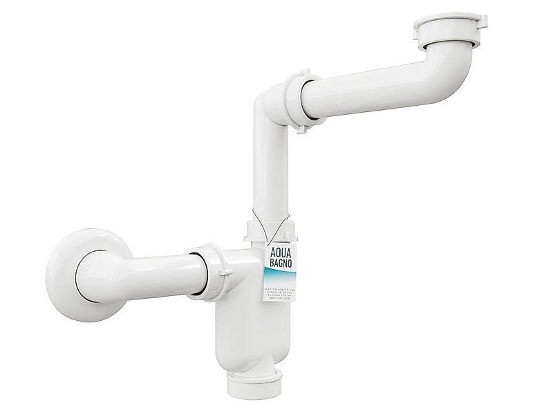 Aqua Bagno Siphon Flacher Raumsparsiphon für Waschbecken – G 1 1/4" 40mm, ( günstig online kaufen