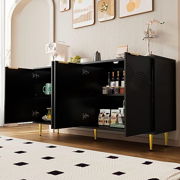 HAUSS SPOLE Sideboard wohnzimmerschrank schwarz mit günstig online kaufen