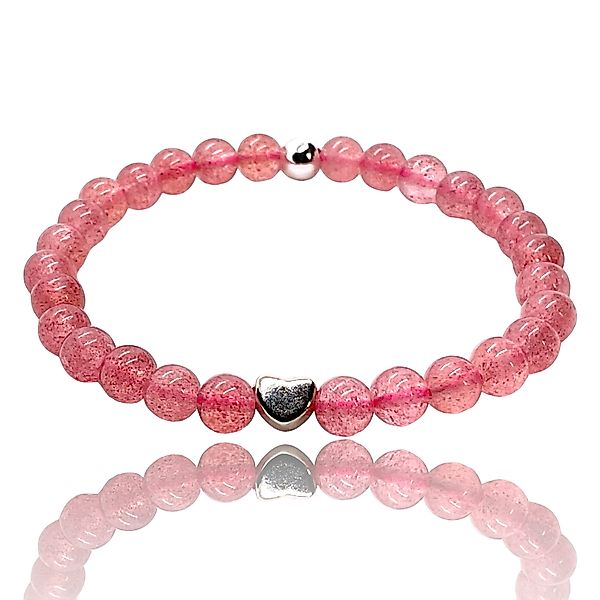 Steinfixx® Perlenarmband Edelstein Erdbeerquarz mit 925 günstig online kaufen