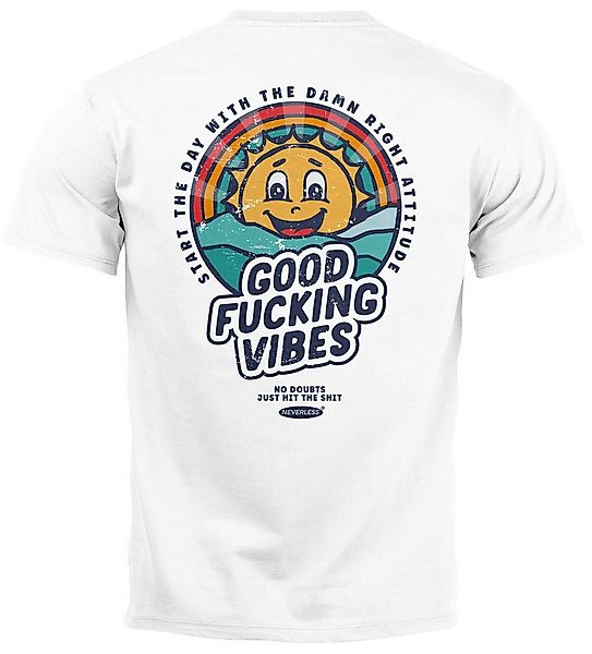 Neverless Print-Shirt Backprint TShirt Herren Good Vibes Schriftzug Sommer günstig online kaufen