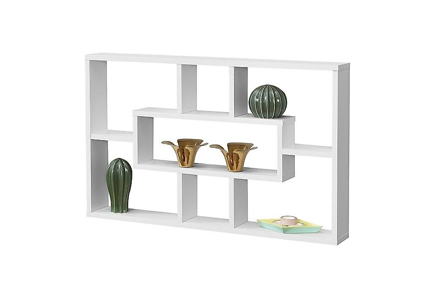 en.casa Wandregal, Qinngua Bücherregal 77x10x48cm mit 7 Ablageflächen Weiß günstig online kaufen
