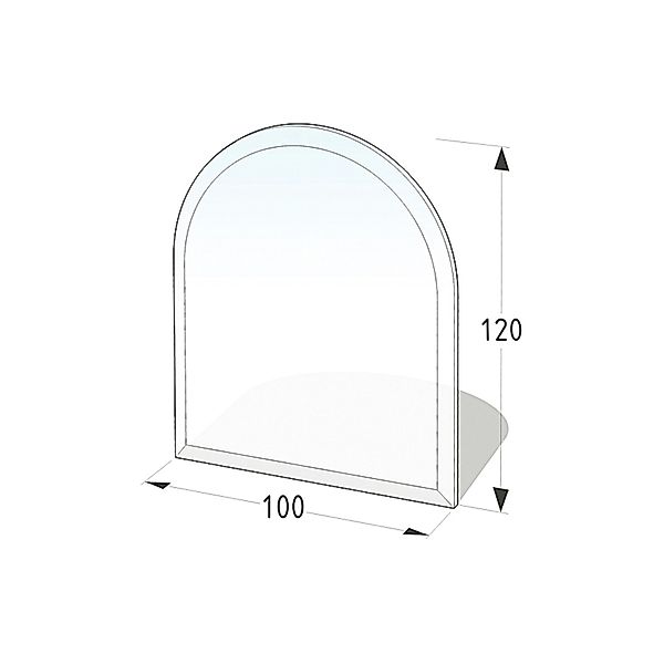 Lienbacher Funkenschutzplatte Glasbodenplatte Rundbogen 8mm Stärke günstig online kaufen