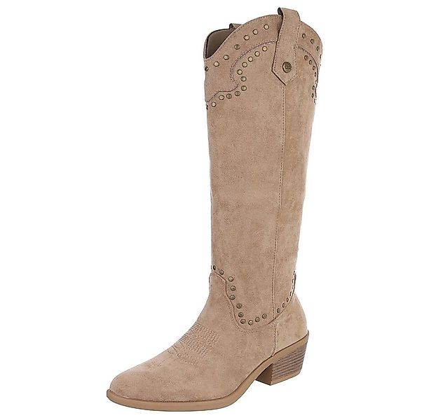 Ital-Design Elegante Stiefel mit raffinierten Details für Damen Westernstie günstig online kaufen