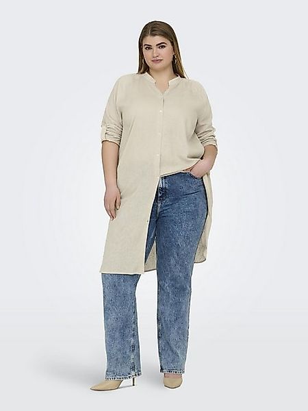 ONLY CARMAKOMA Shirtkleid Leinen Blusenkleid Plus Size Basic Long Dress (kn günstig online kaufen