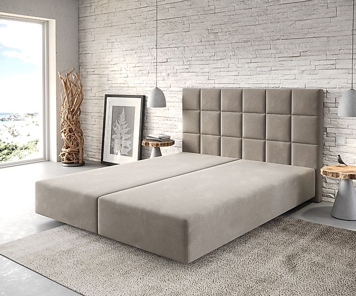 DELIFE Bettgestell Dream-Fine, Mikrofaser Beige 160x200 cm günstig online kaufen
