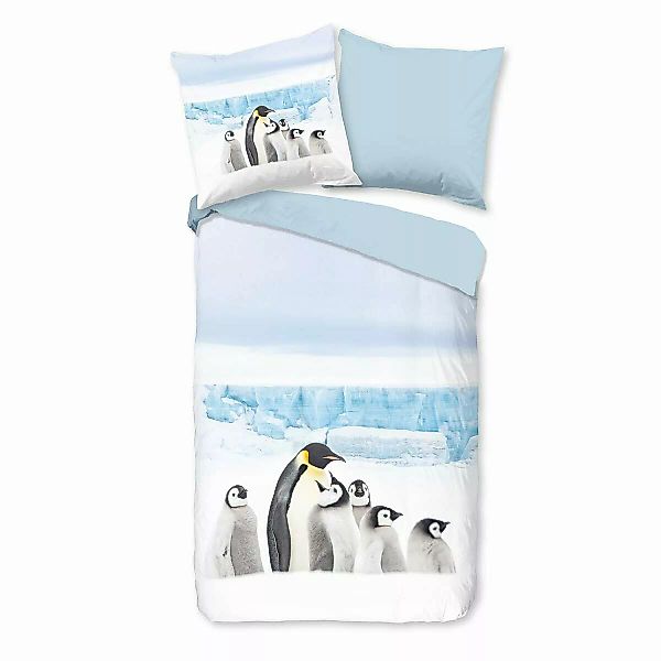 Traumschlaf Flanell Bettwäsche Pinguin weiß günstig online kaufen