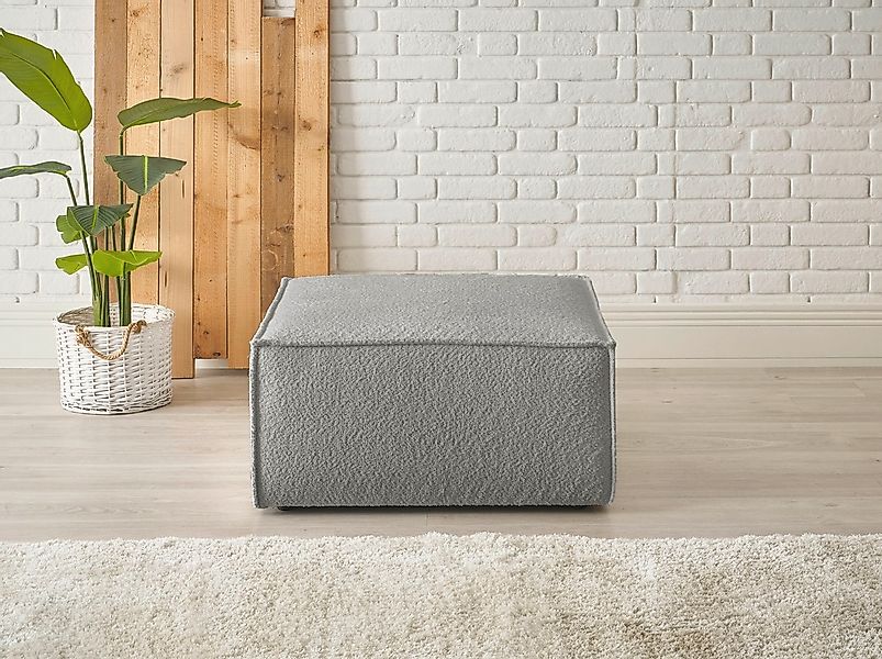 andas Hocker "FINNLEY, Polsterhocker in Bouclé, Struktur fein u. Mega Cord günstig online kaufen